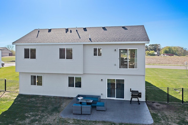 1120 7th Ave NE, Isanti, MN 55040 - rear view of property with a patio, outdoor lounge area, and a fenced backyard