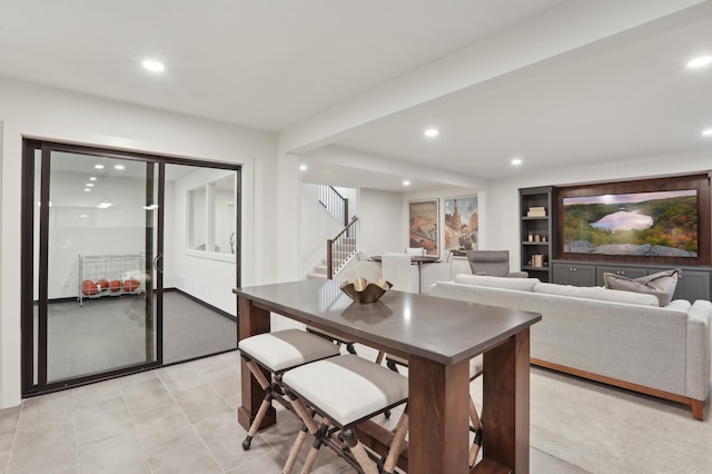 10320 Peony Ln N, Maple Grove, MN 55311 - dining area with stairway, recessed lighting, and light tile patterned flooring
