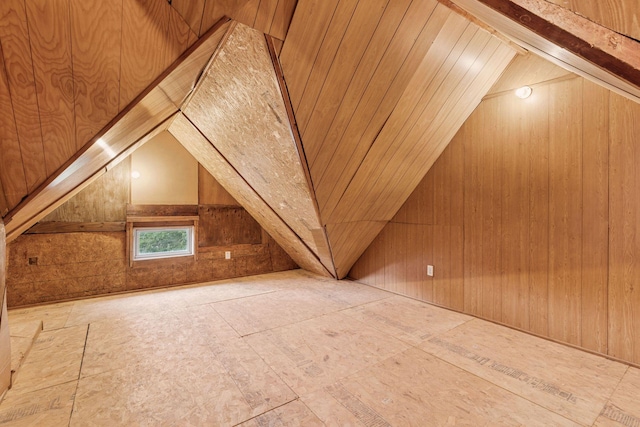 518 32nd St, Minneapolis, MN 55408 - additional living space with vaulted ceiling and wood walls