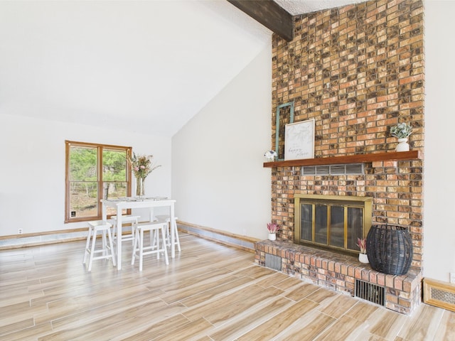 30145 Fir Trl, Stacy, MN 55079 - living area featuring wood finished floors and a fireplace