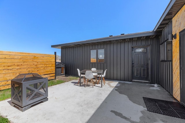 20355 Cedar Lake Trl, Shieldsville Twp, MN 55052 - view of patio / terrace featuring fence and outdoor dining area