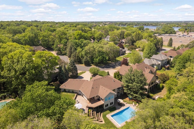 6209 Heather Pl NE, Fridley, MN 55432 - aerial view of a pool area and a forest