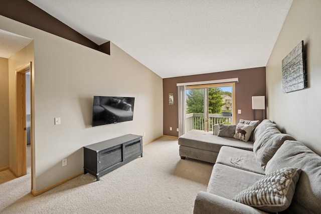 8260 Parkington Ave NE, Otsego, MN 55330 - living area featuring lofted ceiling, light colored carpet, and baseboards