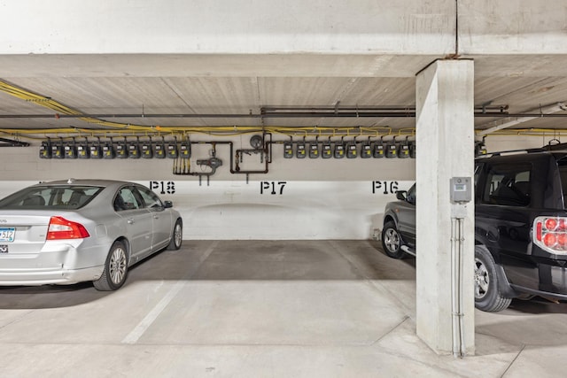 view of parking garage