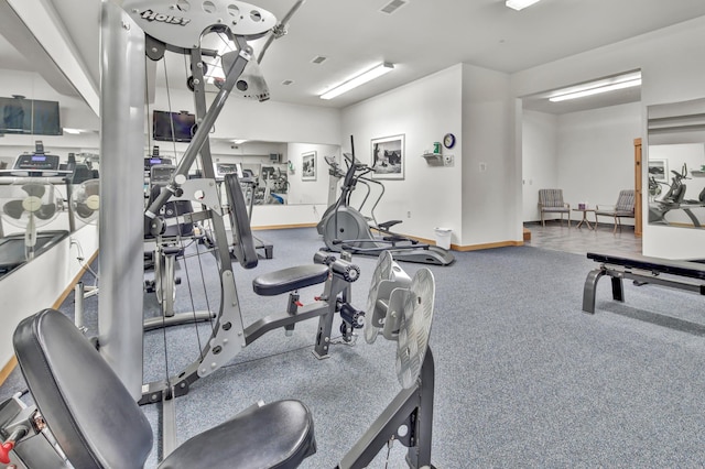 1215 Lakeshore Dr Unit 207, Lake City, MN 55041 - workout area featuring baseboards and carpet flooring