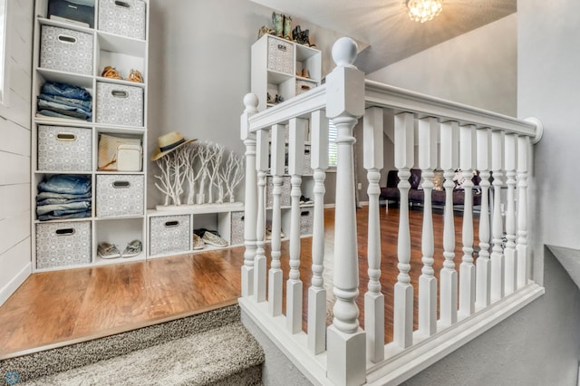 101 5th St NE, Barnesville, MN 56514 - stairs featuring wood finished floors and baseboards