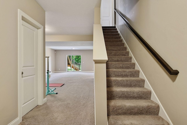 3742 Crane Island Ct, Minnetrista, MN 55331 - staircase with carpet floors and baseboards