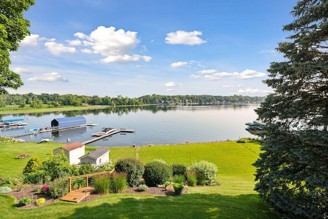 water view featuring a boat dock