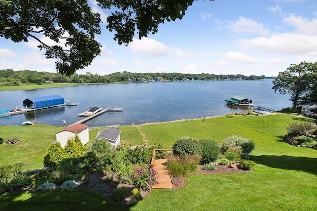water view featuring a boat dock