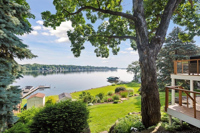 water view with a dock