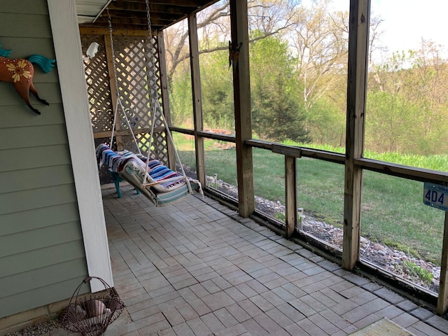 view of unfurnished sunroom