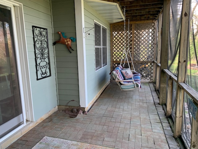 view of unfurnished sunroom