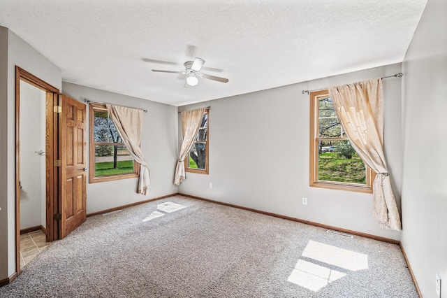 7349 Variolite Dr NW, Stanford Twp, MN 55398 - carpeted spare room with ceiling fan, a textured ceiling, and baseboards