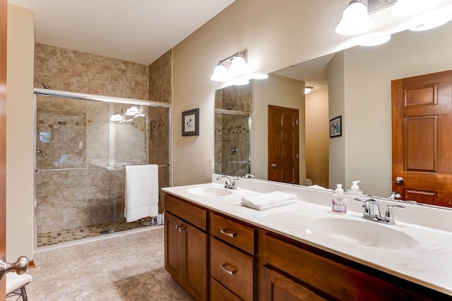 8713 9th Pl N, Lake Elmo, MN 55042 - bathroom featuring a stall shower and double vanity