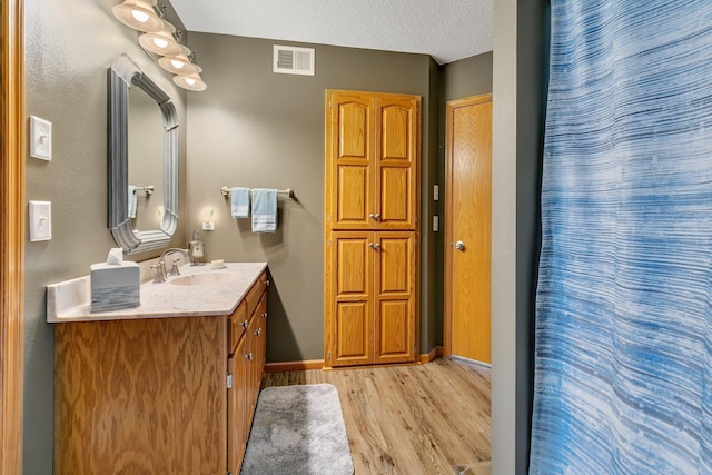 223 Glenview Loop, Saint Cloud, MN 56303 - full bathroom with wood finished floors, vanity, baseboards, and a textured ceiling