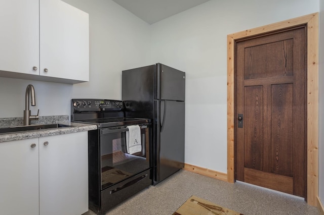 3391 Little Ida Beach Rd NW, Alexandria, MN 56308 - kitchen featuring black appliances, a sink, and white cabinetry