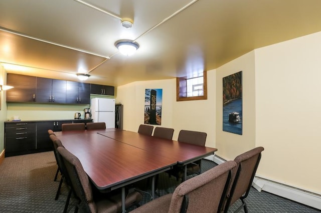 1811 Elliot Ave Unit 2, Minneapolis, MN 55404 - dining area with a baseboard heating unit and carpet