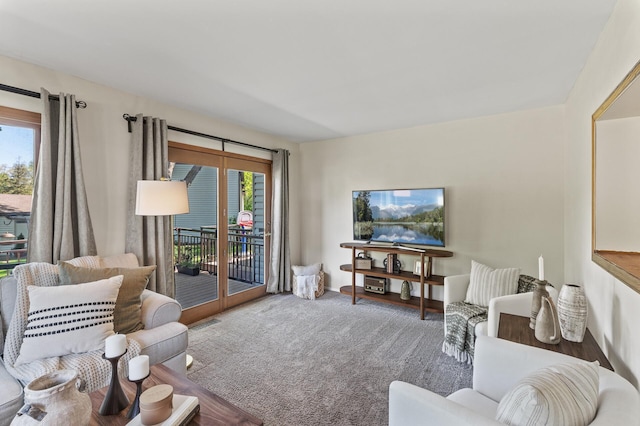 13501 Heather Hills Dr, Burnsville, MN 55337 - living room with healthy amount of natural light and carpet flooring