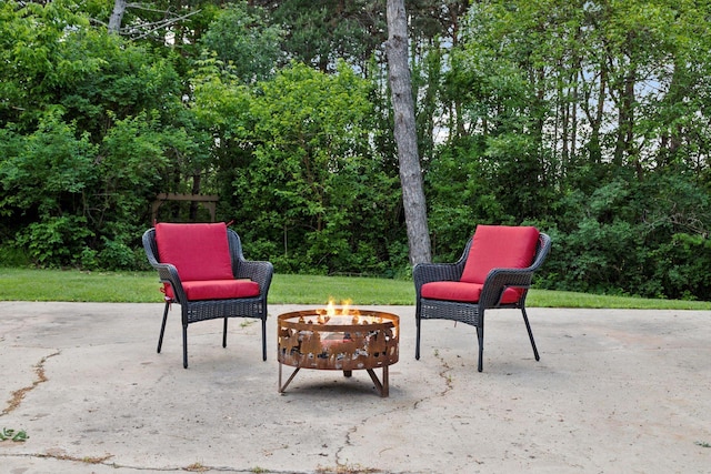 14530 Jonathan Carver Pkwy, Carver, MN 55315 - view of patio with an outdoor fire pit