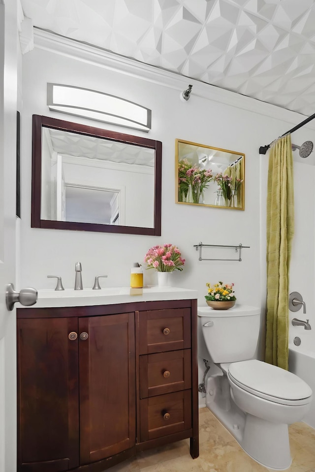 bathroom featuring toilet, vanity, and tile patterned floors