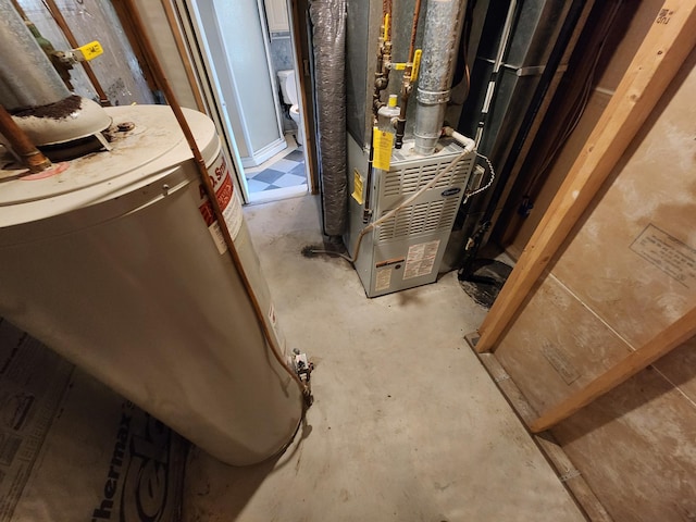 3458 Savannah Ave, White Bear Lake, MN 55110 - utility room featuring water heater and heating unit