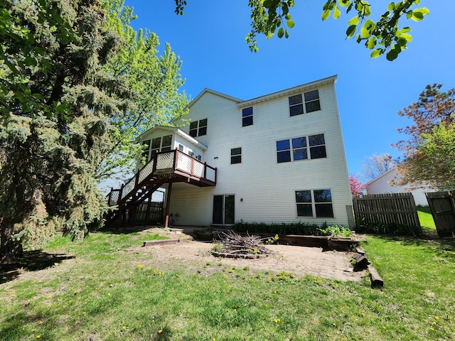 3458 Savannah Ave, White Bear Lake, MN 55110 - back of property featuring stairs and a deck