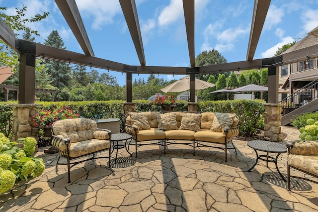 2255 Chelmsford Ln, Saint Cloud, MN 56301 - view of patio with stairway and an outdoor hangout area