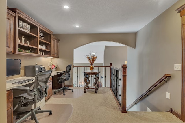 2255 Chelmsford Ln, Saint Cloud, MN 56301 - carpeted home office with built in desk and recessed lighting