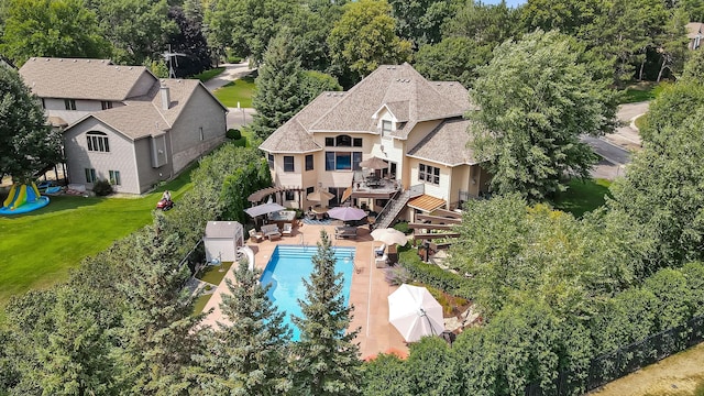2255 Chelmsford Ln, Saint Cloud, MN 56301 - aerial view of property and surrounding area with a pool area