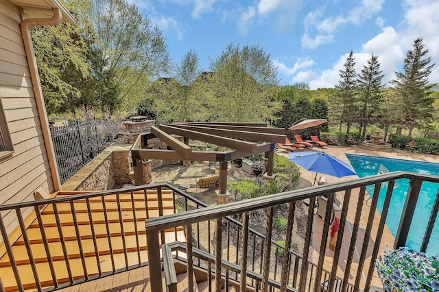 2255 Chelmsford Ln, Saint Cloud, MN 56301 - balcony with a pergola and a patio area