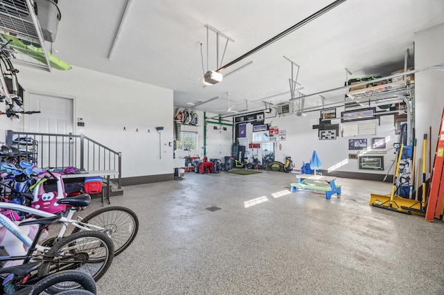 garage featuring a garage door opener