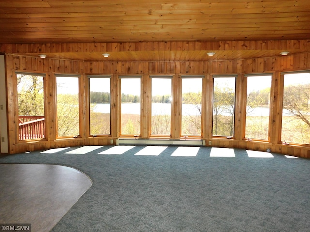 32598 Pioneer Ave, Aitkin, MN 56431 - unfurnished sunroom featuring a water view, healthy amount of natural light, and baseboard heating