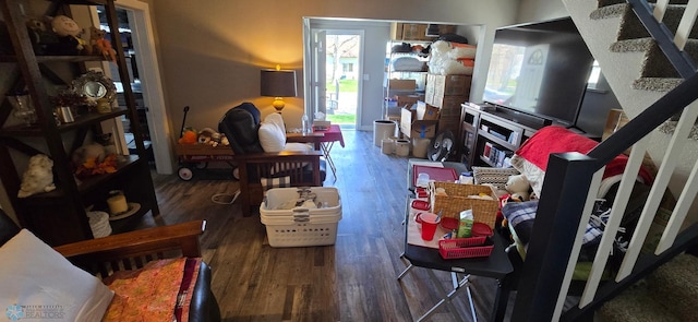 304 1st Ave E, Halstad, MN 56548 - living room with wood finished floors and stairs