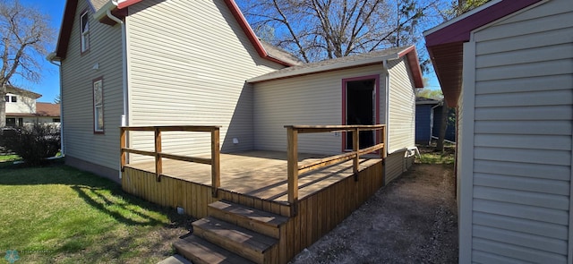 304 1st Ave E, Halstad, MN 56548 - view of home's exterior with a deck and a yard