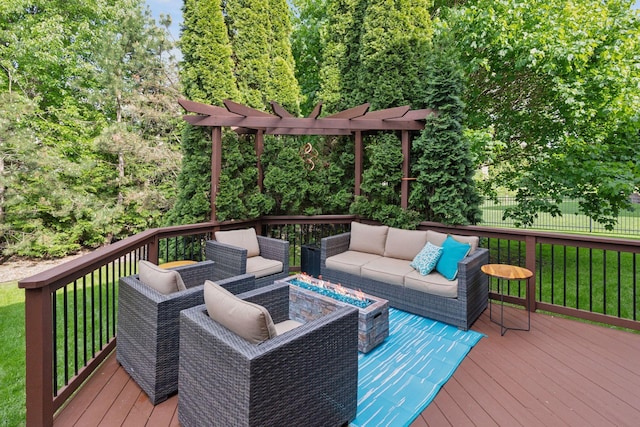 13148 Crolly Ct, Rosemount, MN 55068 - wooden deck with an outdoor living space and a lawn