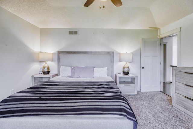 1730 Deephaven Dr, Woodbury, MN 55129 - bedroom with carpet flooring, a textured ceiling, and ceiling fan