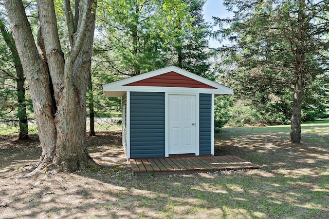 view of shed