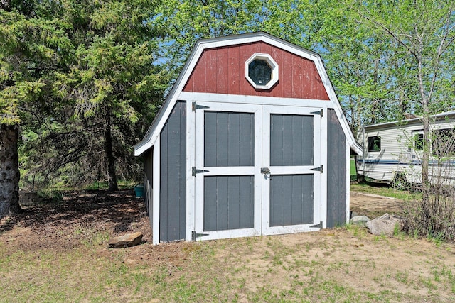 view of shed