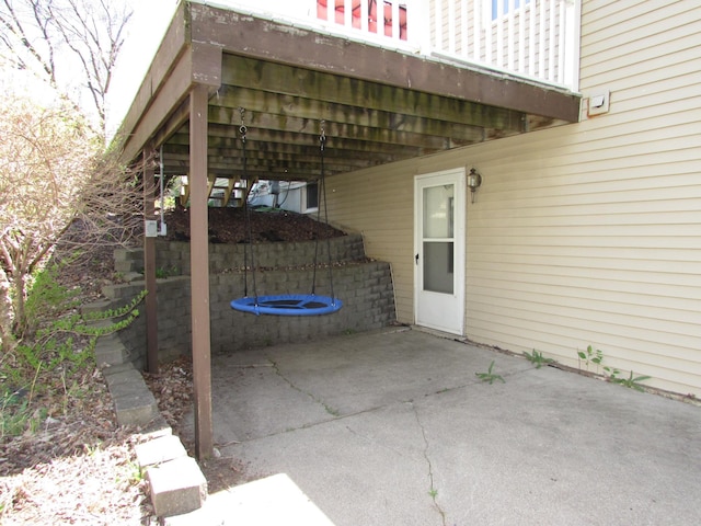 view of patio with a trampoline