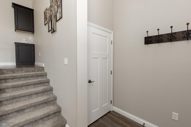 3313 5th Way E Unit B, West Fargo, ND 58078 - staircase featuring baseboards and wood finished floors