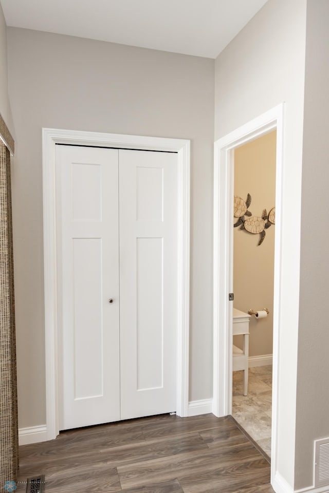 3313 5th Way E Unit B, West Fargo, ND 58078 - hallway with wood finished floors and baseboards
