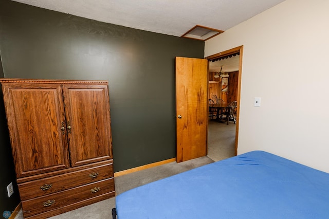 20841AND20850 Leona Beach Rd, Erie Twp, MN 56578 - bedroom with carpet flooring, attic access, and baseboards
