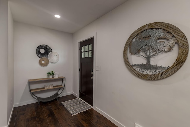 615 Vine St, Hudson, WI 54016 - entryway with wood finished floors, baseboards, and recessed lighting