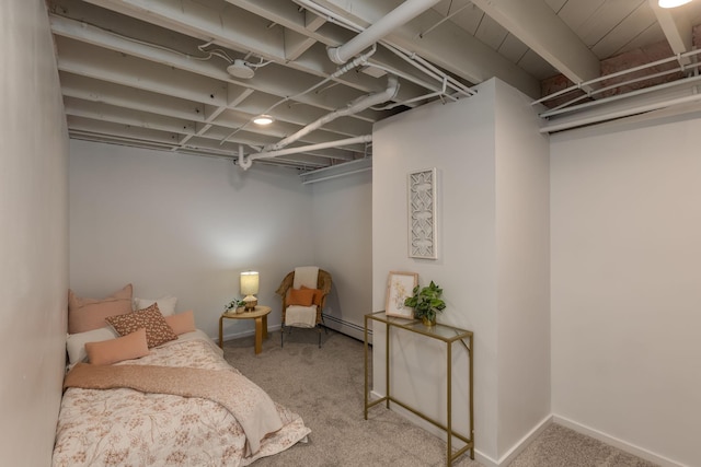 615 Vine St, Hudson, WI 54016 - bedroom featuring carpet flooring, a baseboard radiator, and baseboards