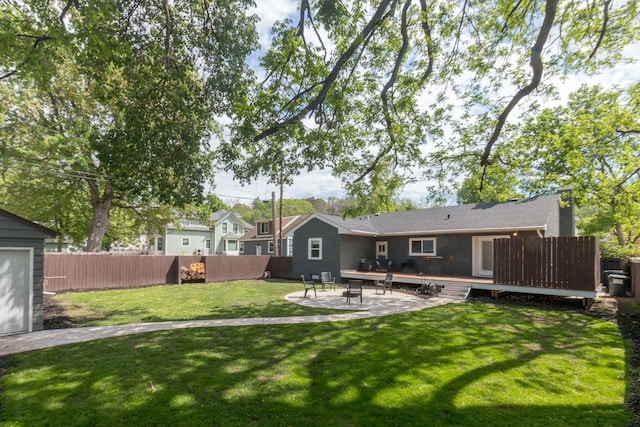 615 Vine St, Hudson, WI 54016 - back of house with a patio and a wooden deck