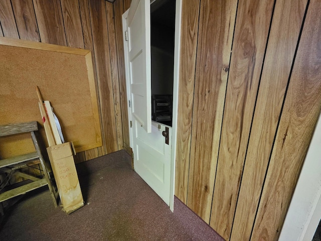 642 6th Ave, Calumet, MN 55716 - corridor with carpet and wooden walls
