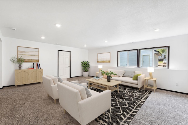 1094 7th St E, Saint Paul, MN 55106 - living room with recessed lighting, carpet, and baseboards