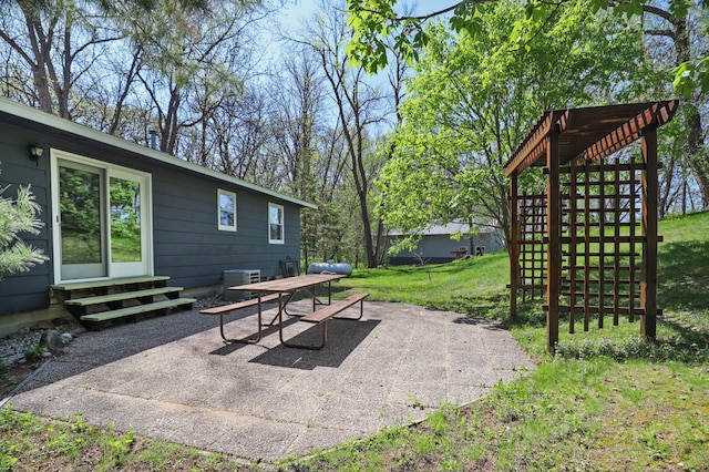 26163 170th St, New Richland, MN 56072 - view of patio / terrace featuring entry steps and central AC