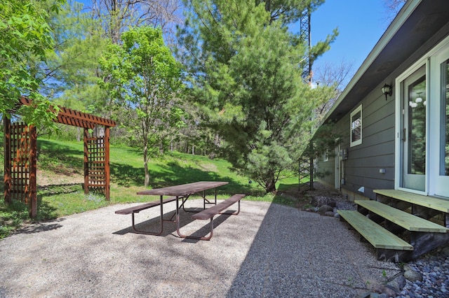 26163 170th St, New Richland, MN 56072 - view of yard featuring a patio, entry steps, and stairway