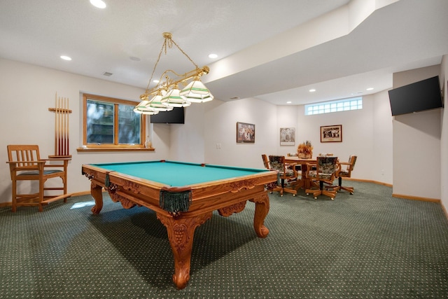 2 Pleasant Lake Rd, North Oaks, MN 55127 - recreation room with carpet flooring, recessed lighting, and pool table